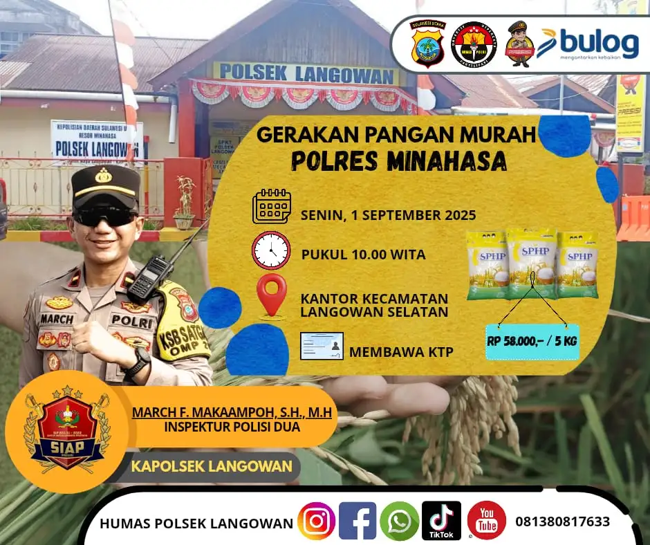 Gerakan Pangan Murah Polsek Langowan